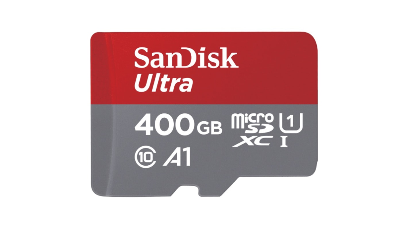 Sandisk 400 GB MicroSDXC卡, Class 10, UHS-1 U1, -25 → +85°C, Ultra系列