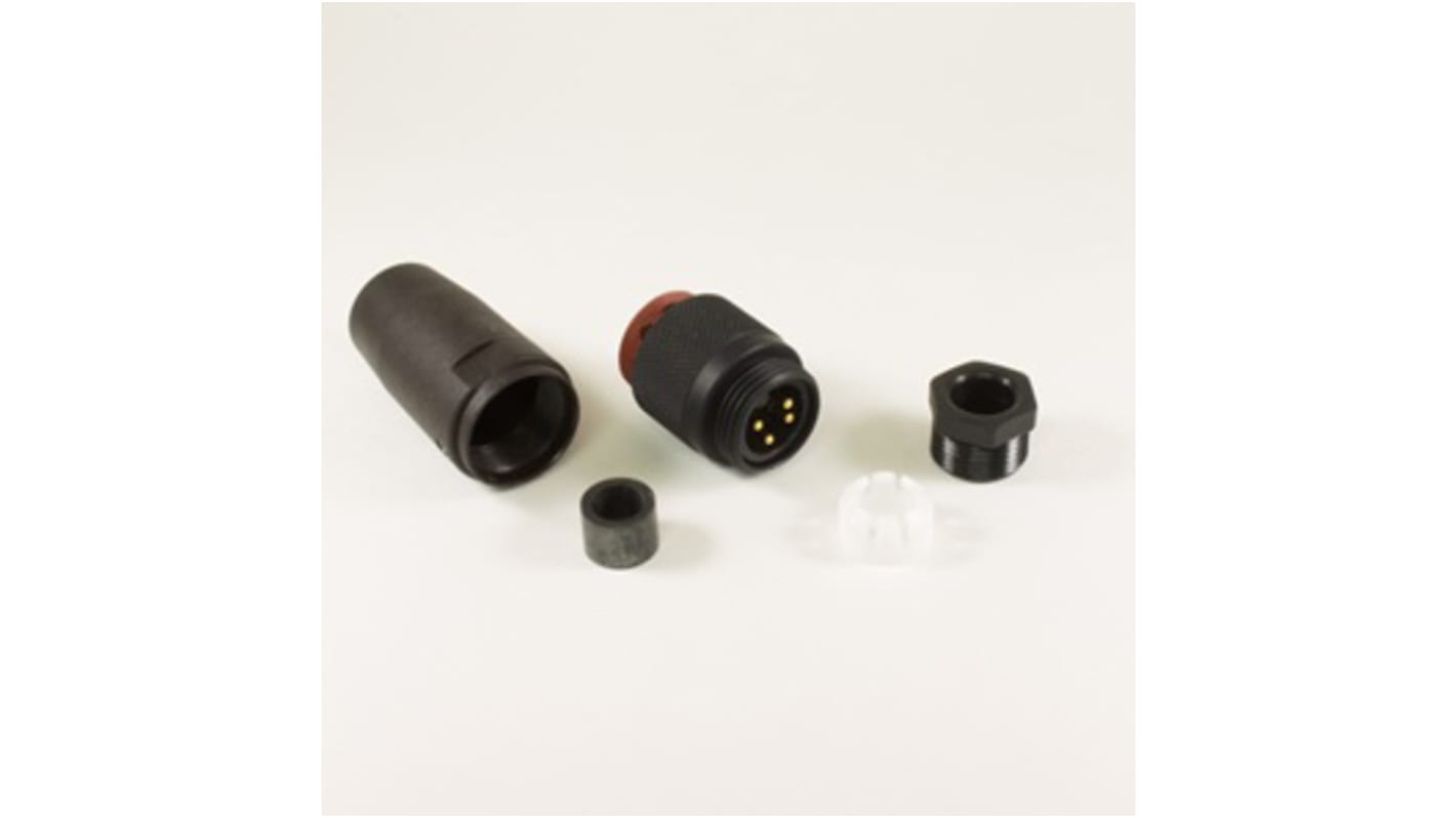 Alpha Wire Connector, 5 Contacts, Cable Mount, 7/8 Connector, Plug, Male, IP67, Alpha Connect Series