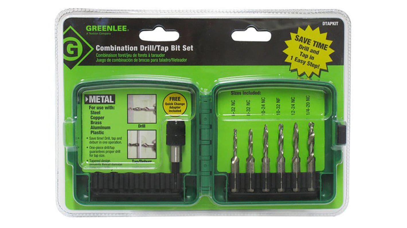 Greenlee Tap Set, M3 to M10 Thread