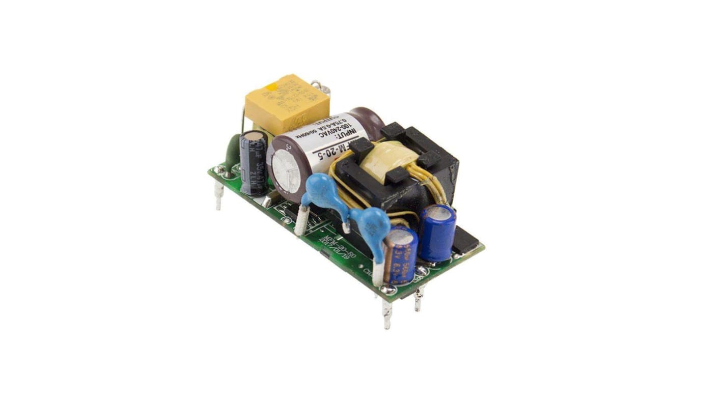 MEAN WELL Switching Power Supply, MFM-20-15, 15V dc, 1.4A, 21W, 1 Output, 80 → 264V ac Input Voltage