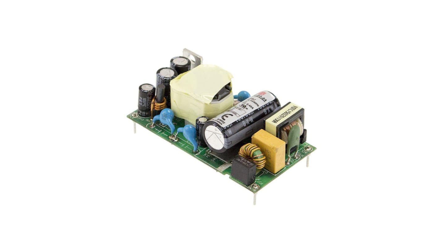 MEAN WELL Switching Power Supply, MFM-30-15, 15V dc, 2A, 30W, 1 Output, 80 → 264V ac Input Voltage