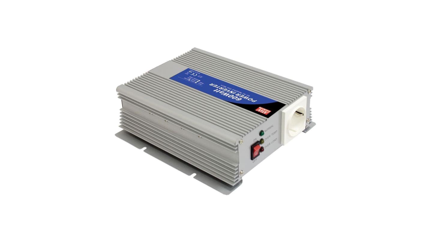 MEAN WELL Modified Sine Wave 600W Power Inverter, 12V dc Input, 230V ac Output