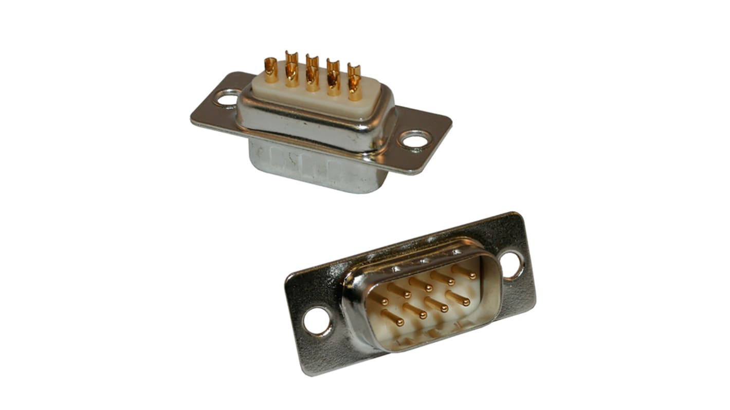 Norcomp 172 25 Way Panel Mount D-sub Connector Plug, 2.54mm Pitch