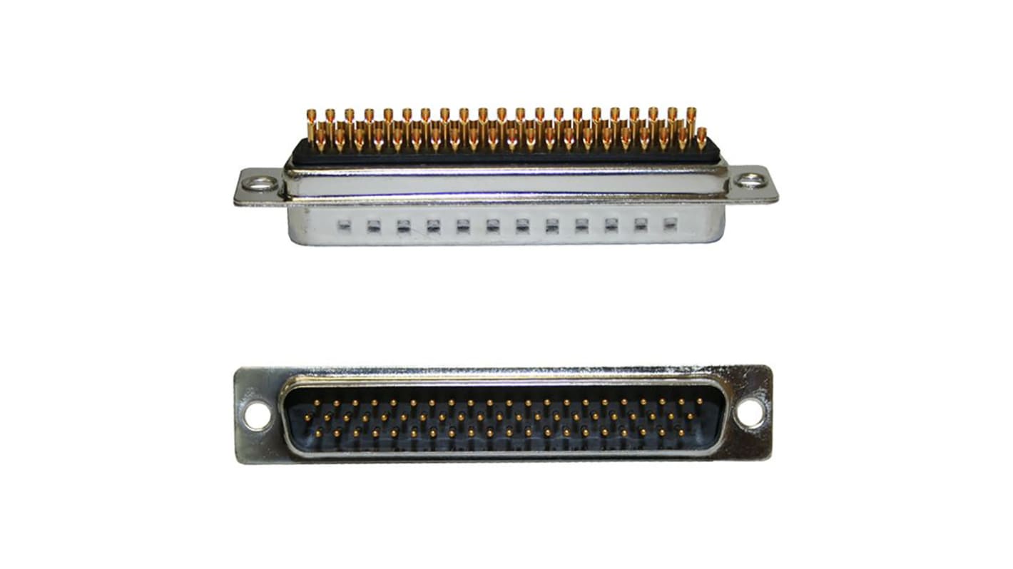 Norcomp DB15针高密度D-Sub公插, 直向, 面板安装, 焊接端接, 1.0 kv, 5.0A, 180系列