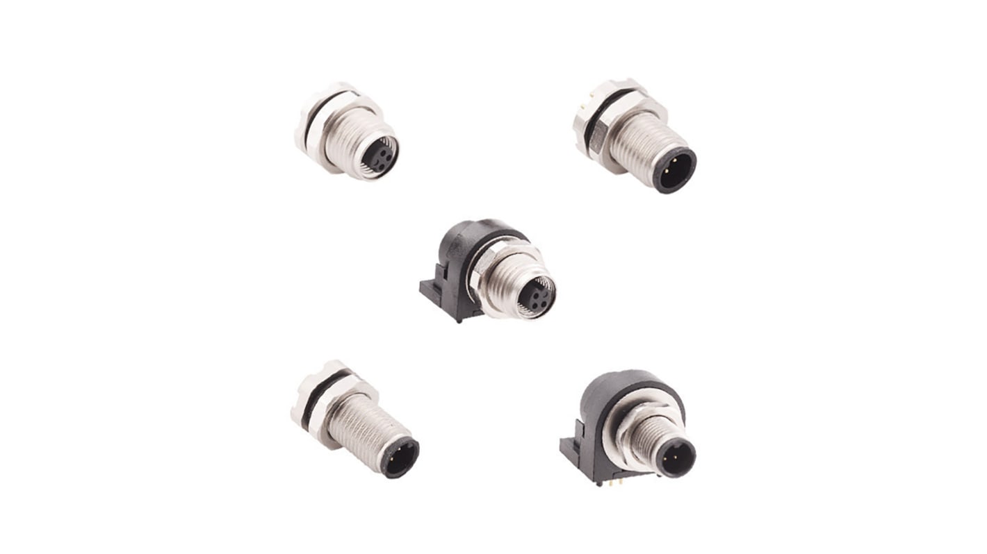 Norcomp M5 M5 Rundsteckverbinder Stecker 2-polig / 1.0A, Tafelmontage, Lötanschluss IP67, IP68