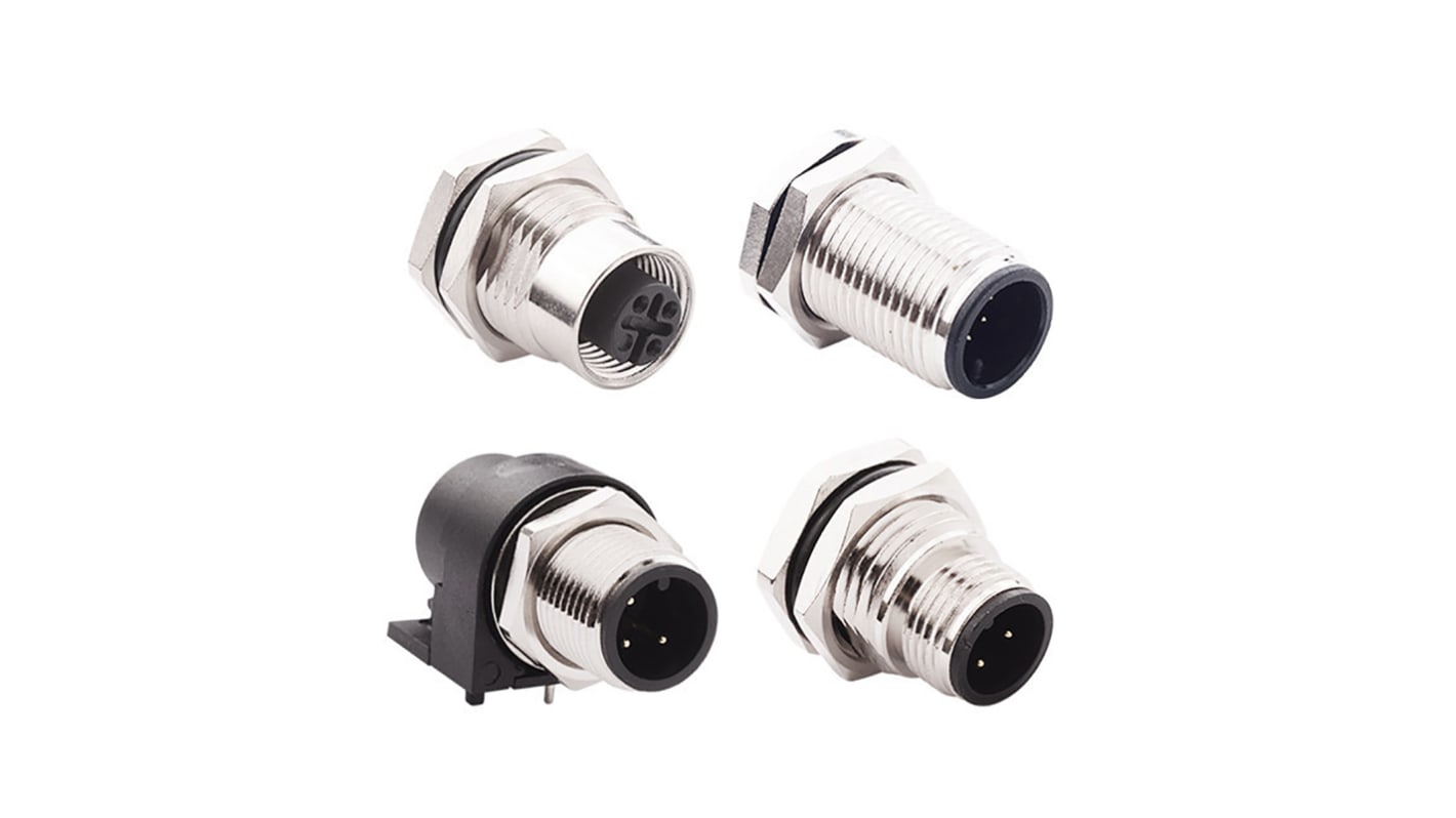 Norcomp Circular Connector, 4 Contacts, Cable Mount, M12 Connector, Socket, Female, IP67, M12 Series