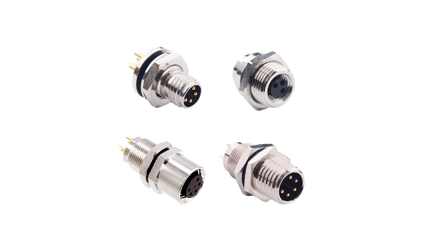 Norcomp Circular Connector, 4 Contacts, Panel Mount, M8 Connector, Socket, Female, IP67, M8 Series