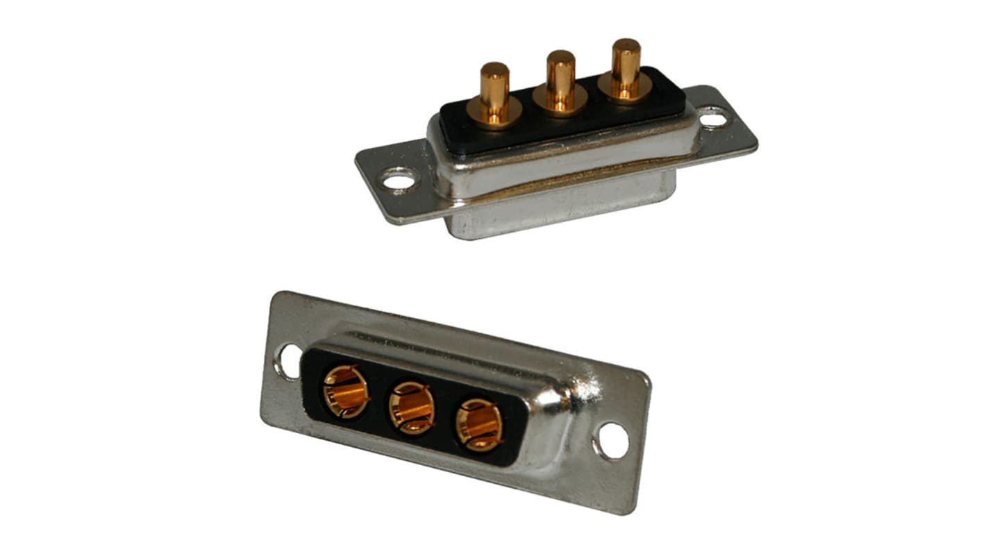 Norcomp 3 Way Through Hole D-sub Connector Socket, 6.85mm Pitch