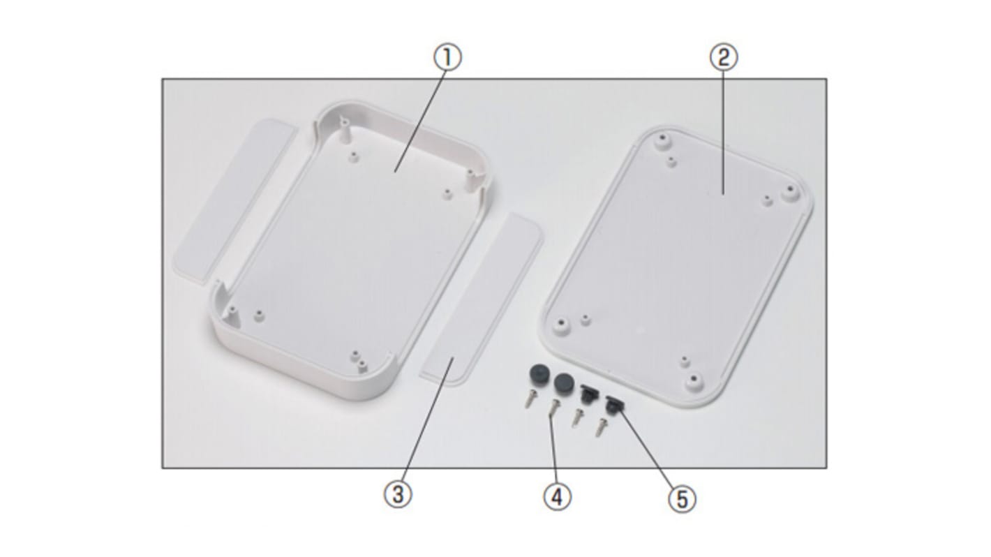 Takachi Electric Industrial PF Series White ABS Enclosure, IP40, White Lid, 100 x 100 x 22.5mm