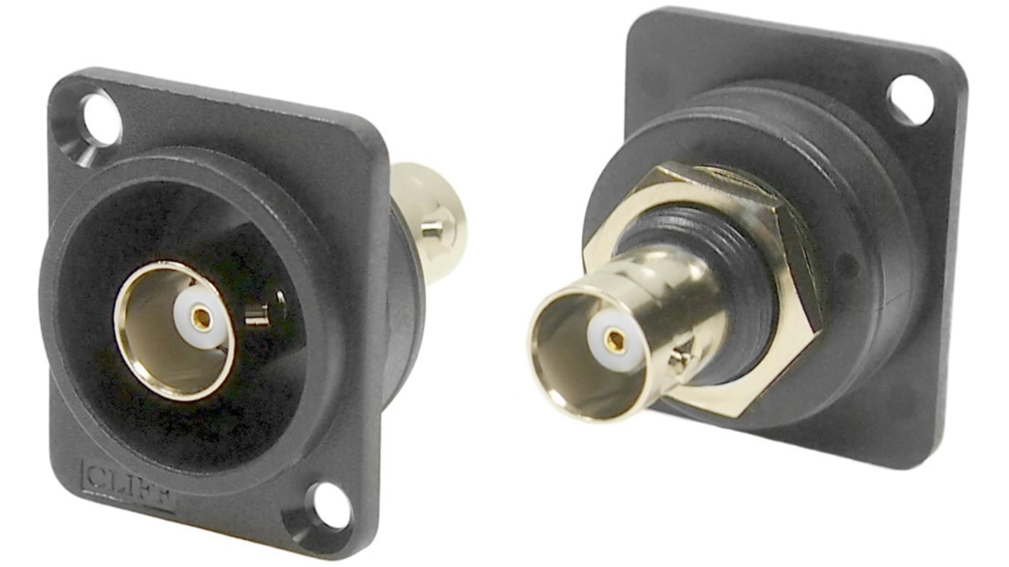 RS PRO Female, Male Panel Mount BNC Connector, 50Ω, Screw Termination, Straight Body