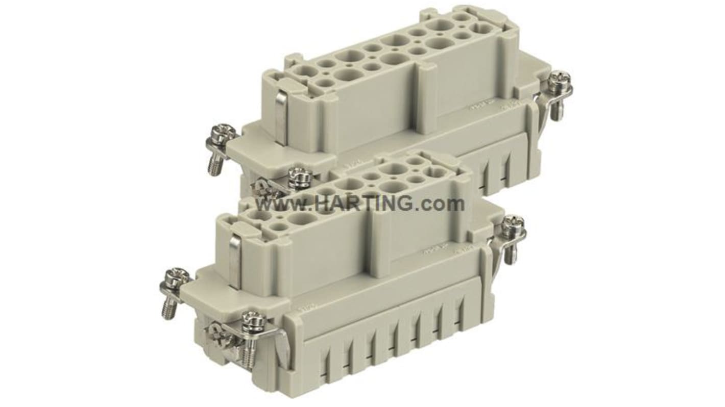 HARTING Heavy Duty Power Connector Insert, 16A, Female, Han ES Series, 16 Contacts