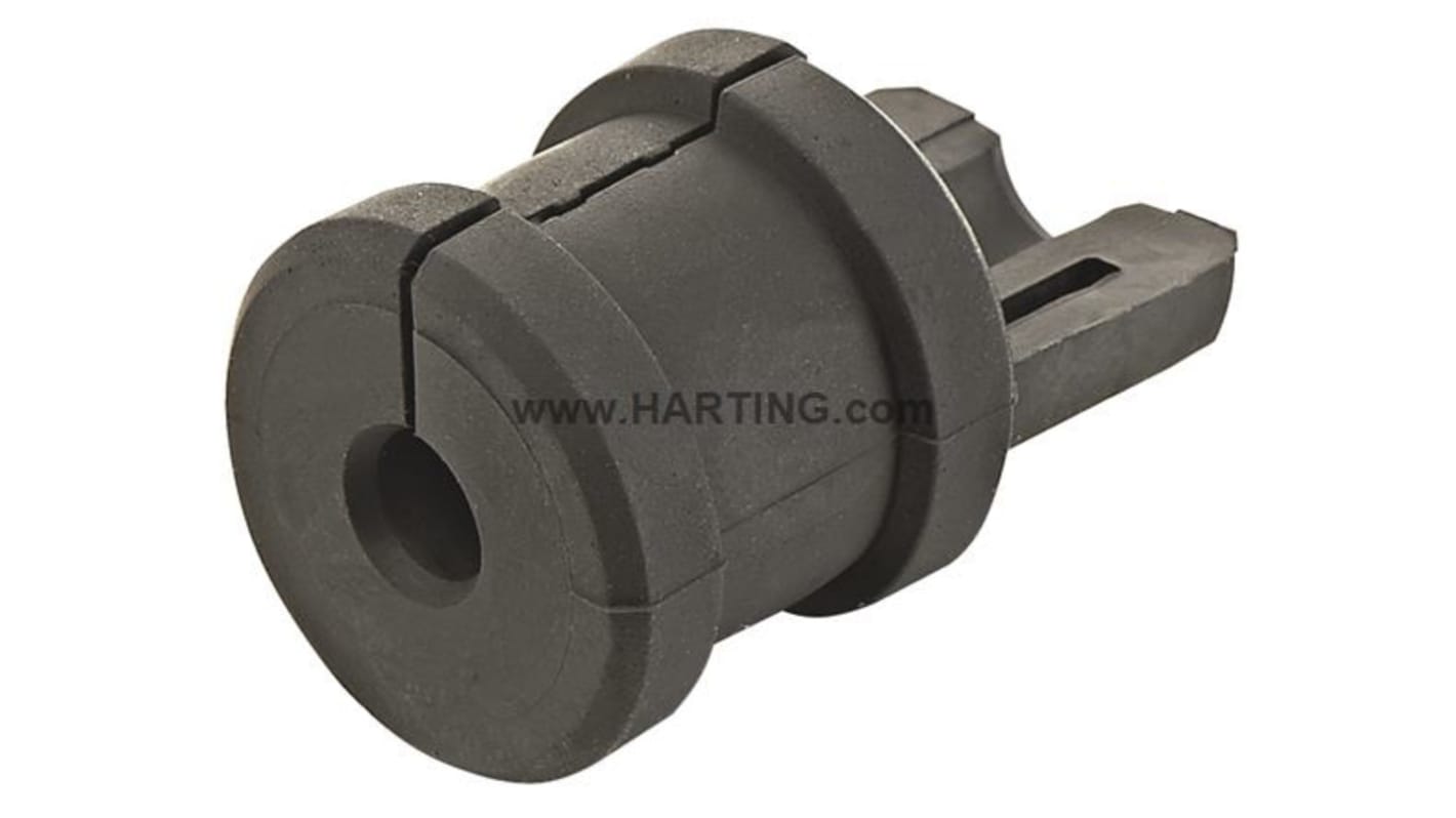 HARTING Black Thermoplastic Cable Grommet for 10 → 11mm Cable Dia.