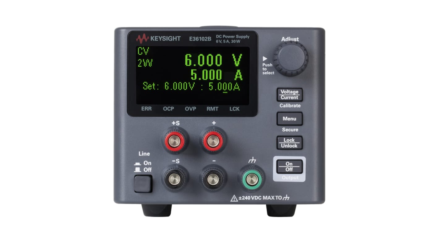 Keysight Technologies E36100B Series Digital Bench Power Supply, 6V, 5A, 1-Output, 30W - UKAS Calibrated