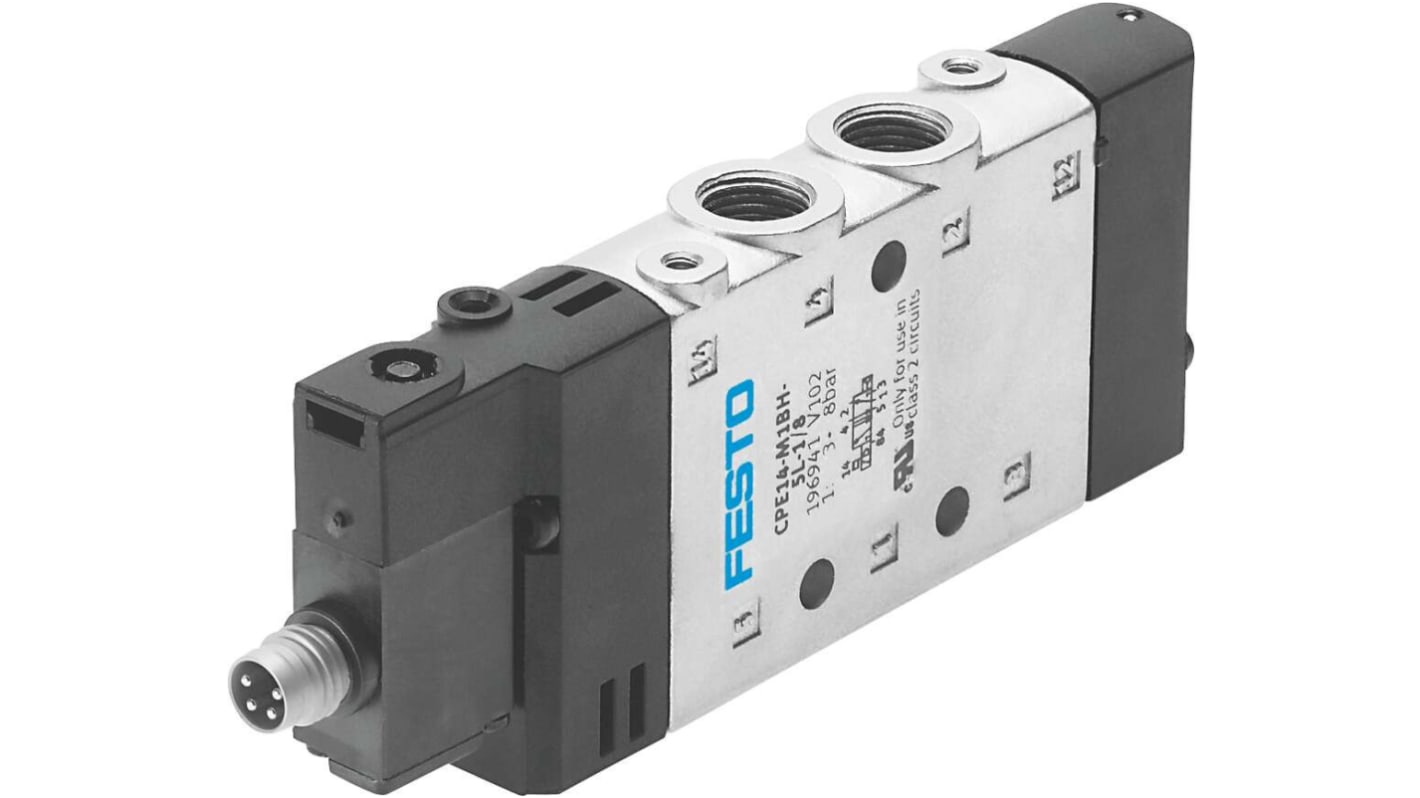 Festo 5/2 Solenoid Pilot Valve - Pilot G 1/8 CPE Series 24V dc, 550237