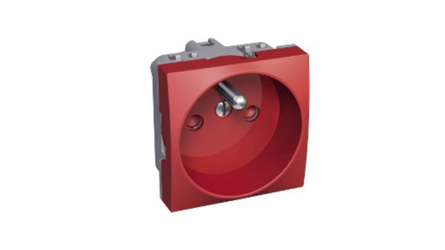 Schneider Electric Red 1 Gang Electrical Socket, 16A