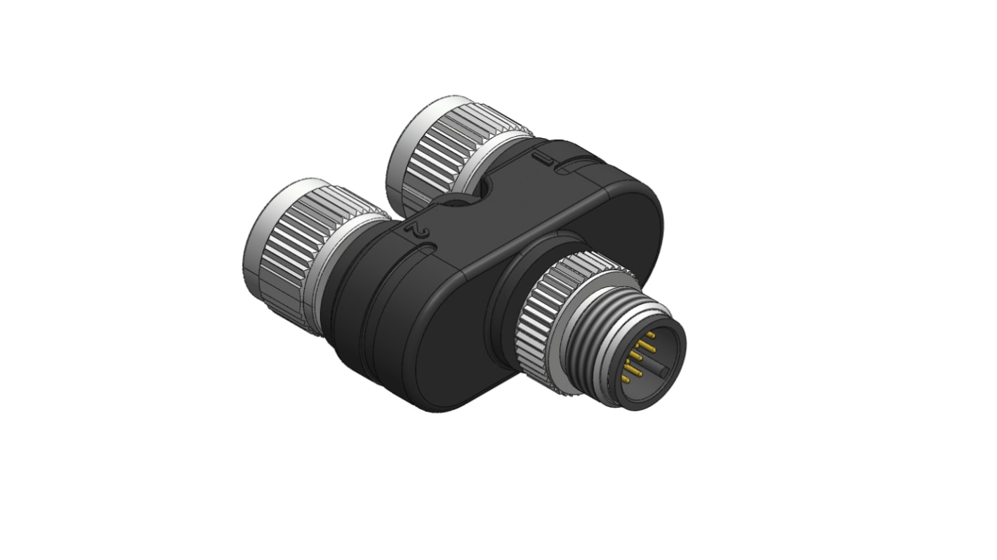 RS PRO 12 Pole M12 Plug to 12 Pole M12 Plug Adapter
