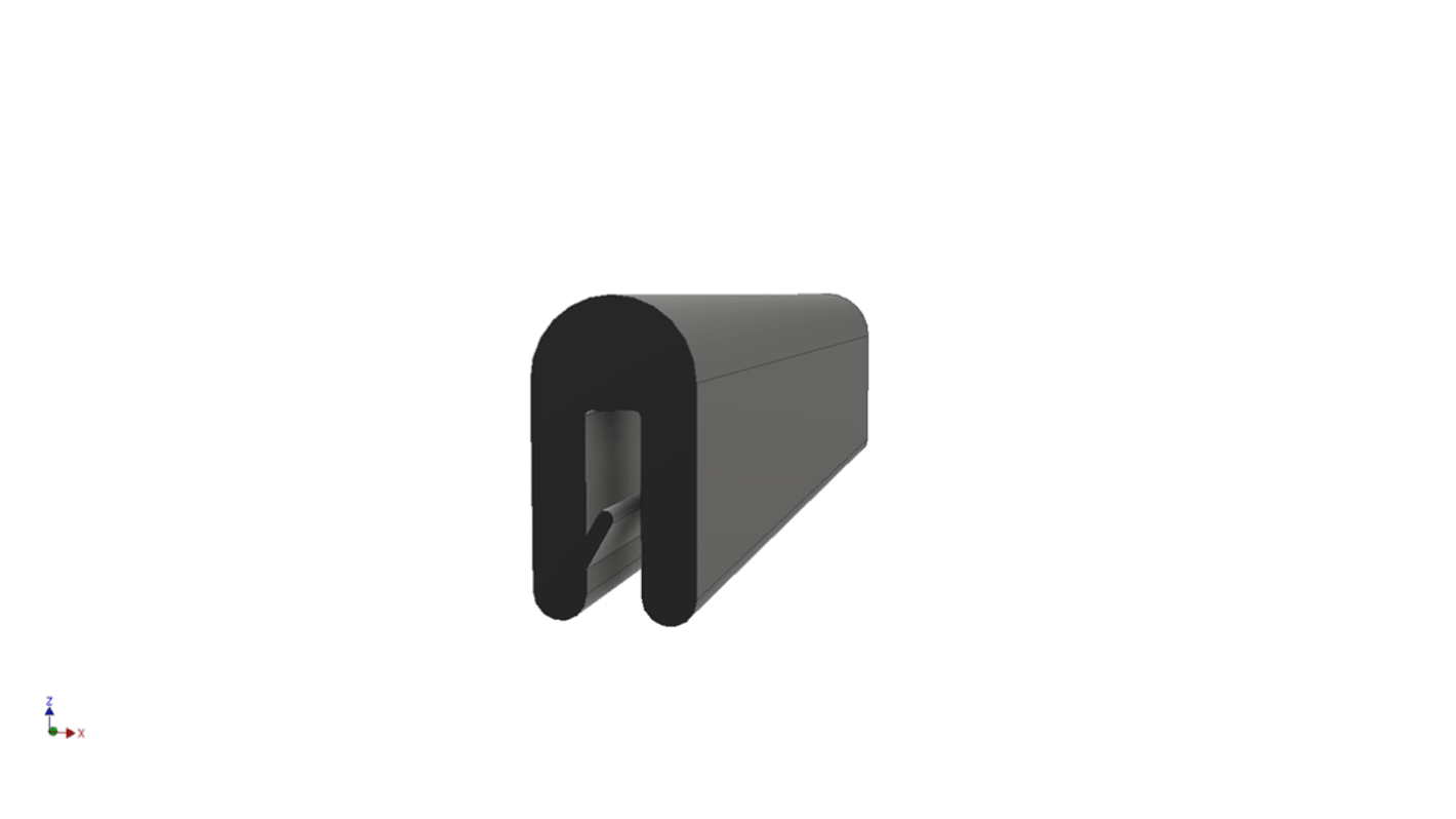 RS PRO Black EPDM Edge Protection, 20m