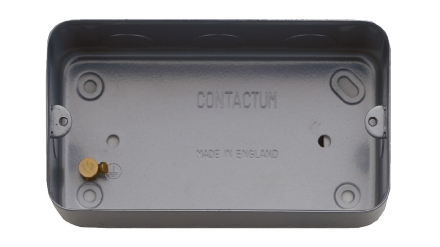 Contactum Grey Back Box, BS, 2 Gangs