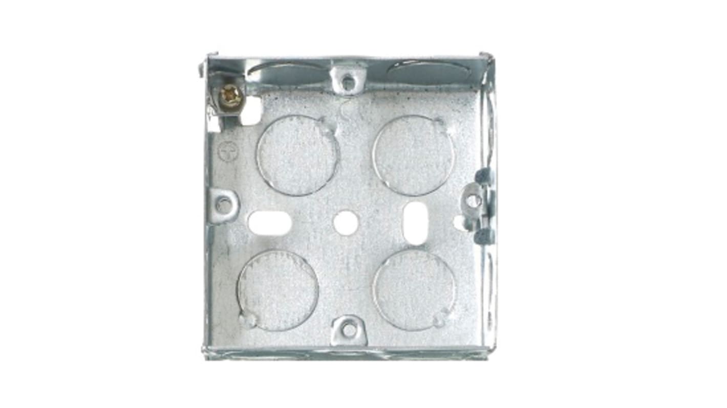 Contactum Silver Steel Back Box, BS, 1 Gangs
