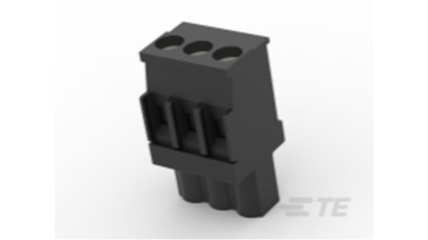 TE Connectivity, 5mm Pitch, TB, 3 Way, Pluggable Terminal Block, Plug, Cable Mount, Screw Termination, 2213934-3