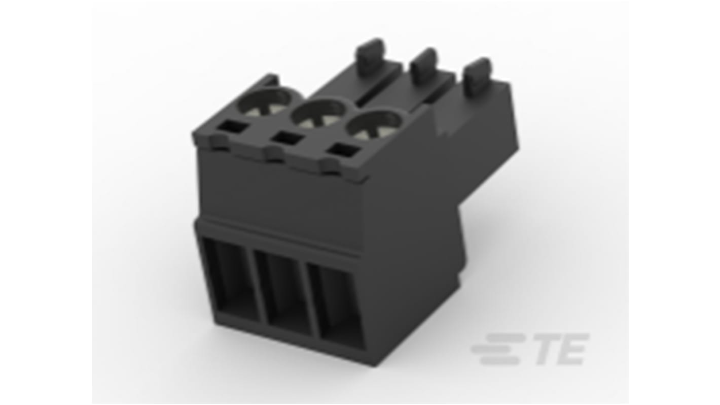 TE Connectivity 3.5mm Pitch 3 Way Pluggable Terminal Block, Plug, Cable Mount, Screw Termination