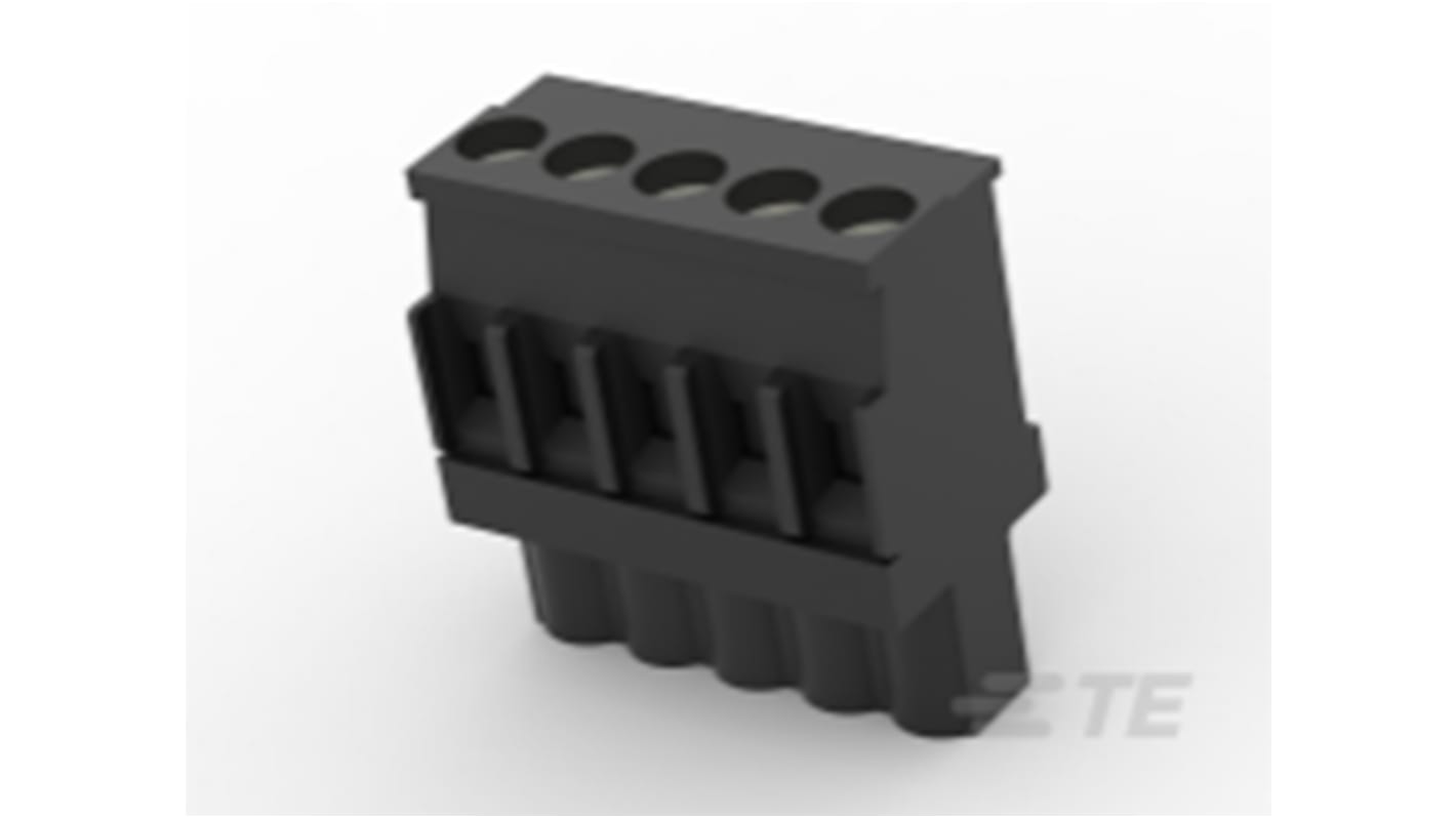 TE Connectivity TB Series PCB Terminal Block, 5-Contact, 5mm Pitch, Cable Mount, 1-Row, Screw Termination