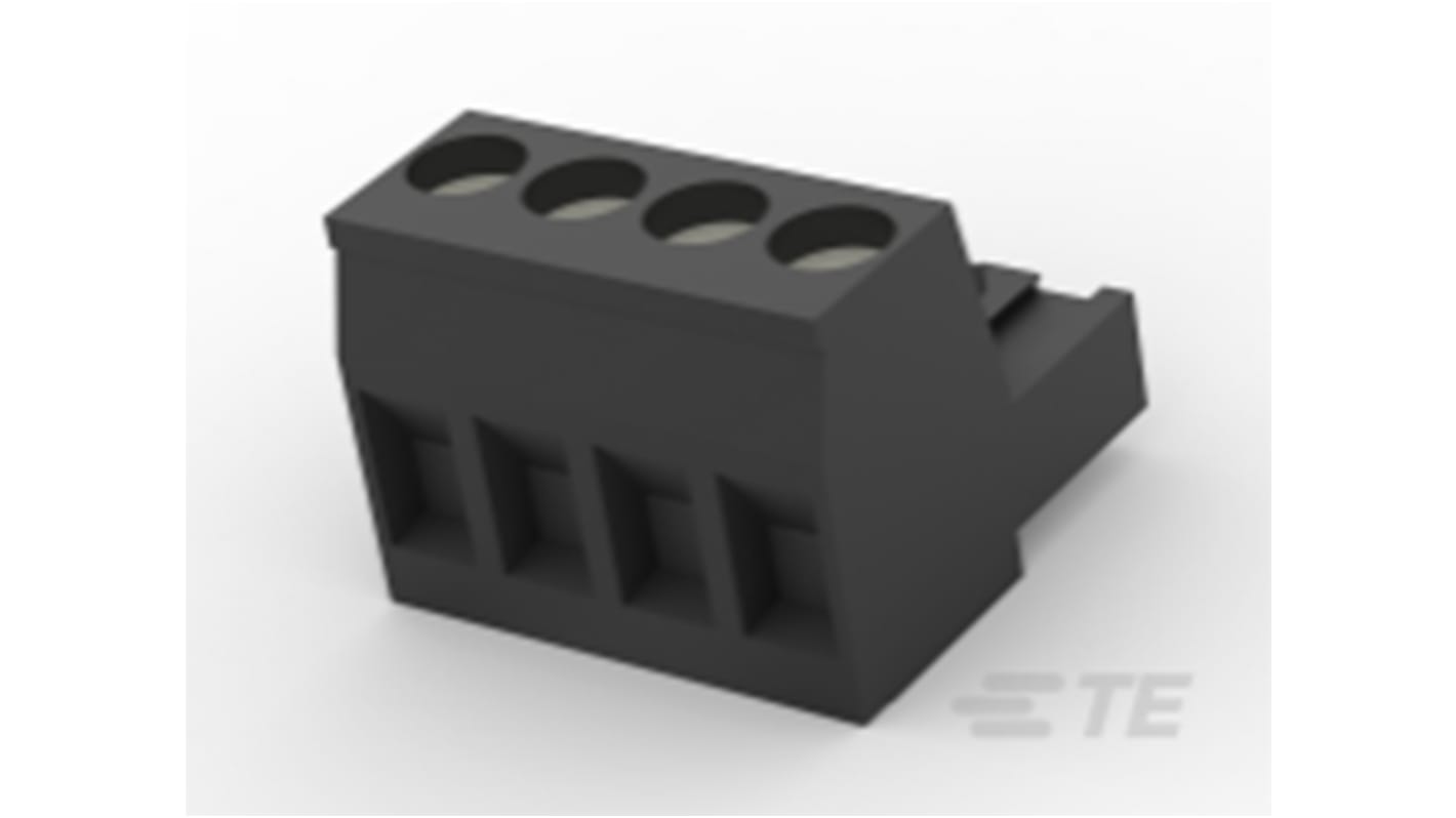 TE Connectivity, 5mm Pitch, TB, 4 Way, , Pluggable Terminal Block, Plug, Cable Mount, Screw Termination, 2305909-4