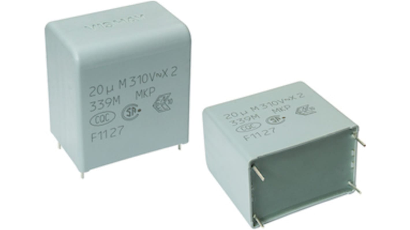 Vishay F339X2 Polypropylene Capacitor PP, 305 V ac, 630 V dc, ±20%, 220nF, Through Hole