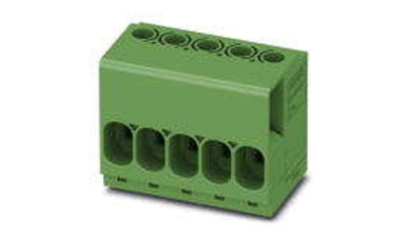 Phoenix Contact TDPT 4/ 4-SC-6.35-ZB Series PCB Terminal Block, 4-Contact, 6.35mm Pitch, Through Hole Mount, 1-Row,