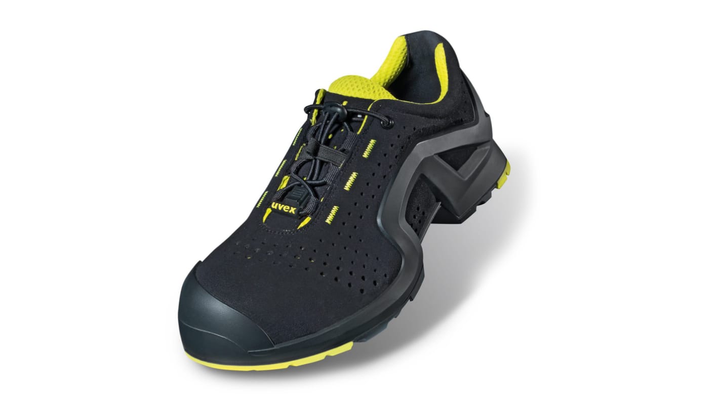 uvex 1 Unisex Black, Yellow Composite Toe Capped Safety Trainers, EU 42