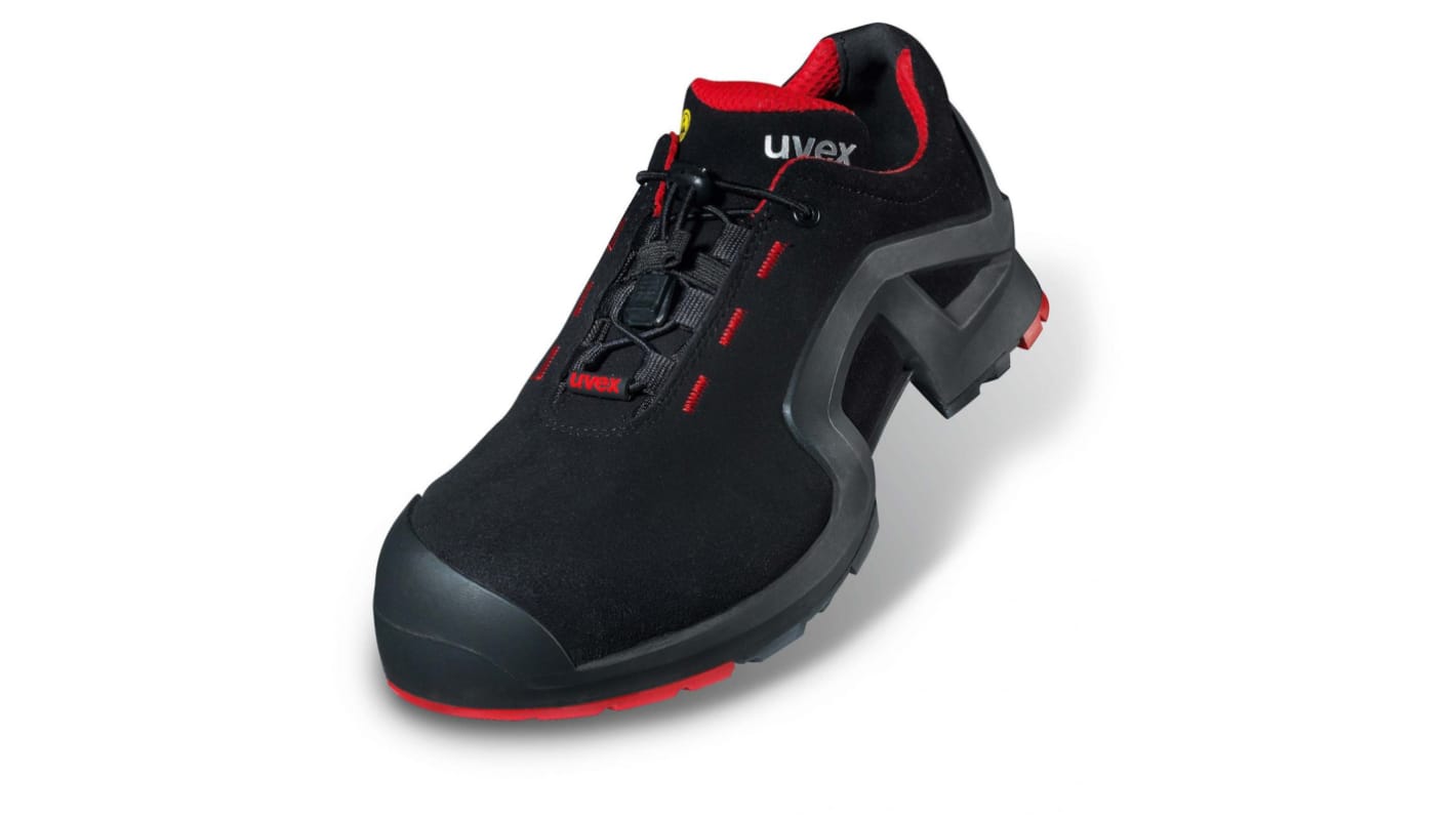 uvex Uvex 1 Unisex Black, Red Composite  Toe Capped Safety Trainers, EU 38