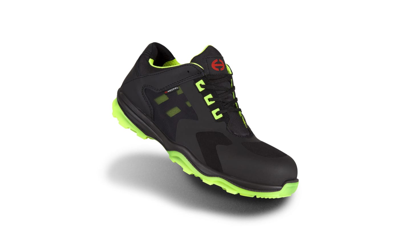 Heckel RUN-R 200 Unisex Black, Green Composite  Toe Capped Safety Trainers, UK 10.5, EU 45