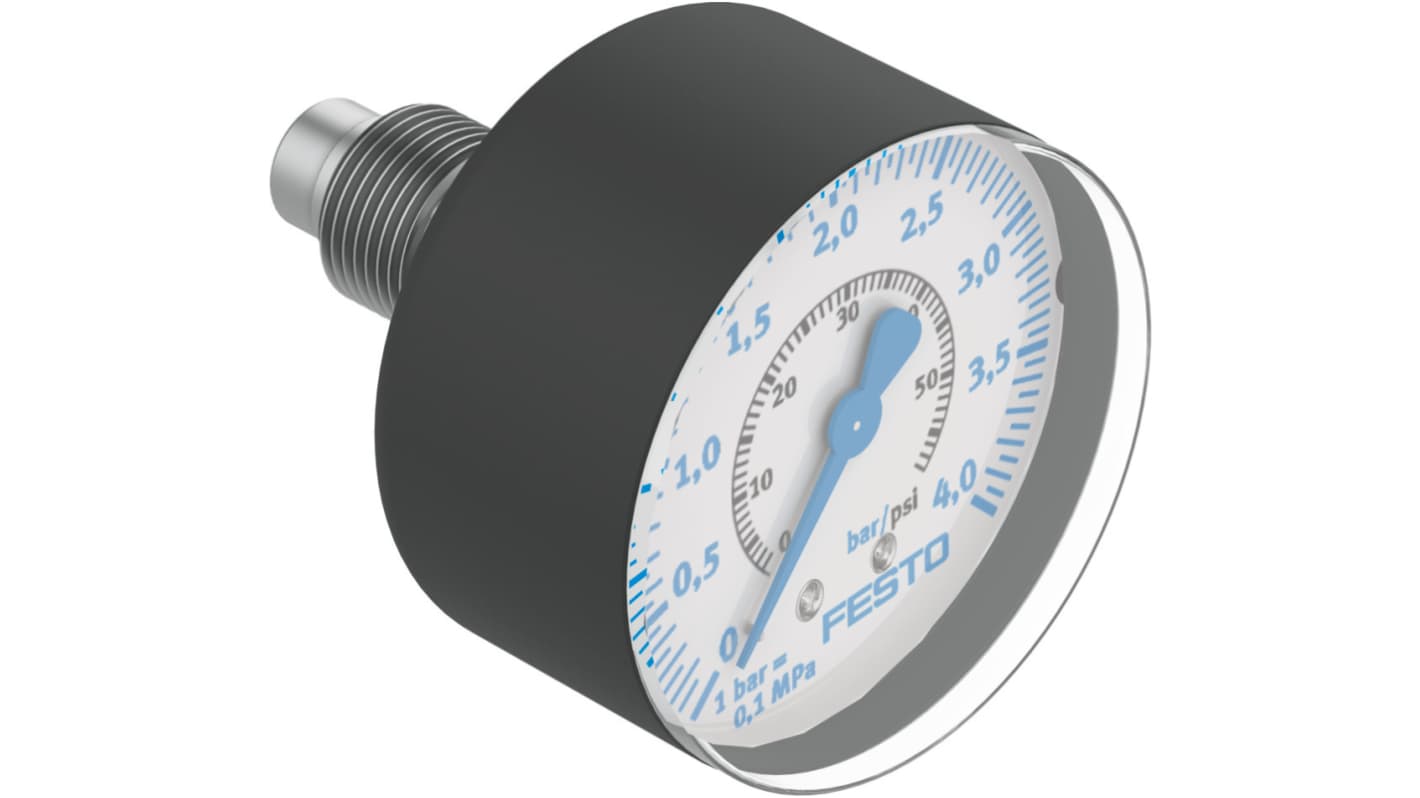 Festo R 1/8 Analogue Pressure Gauge 4bar Back Entry 40mm Outside Diameter