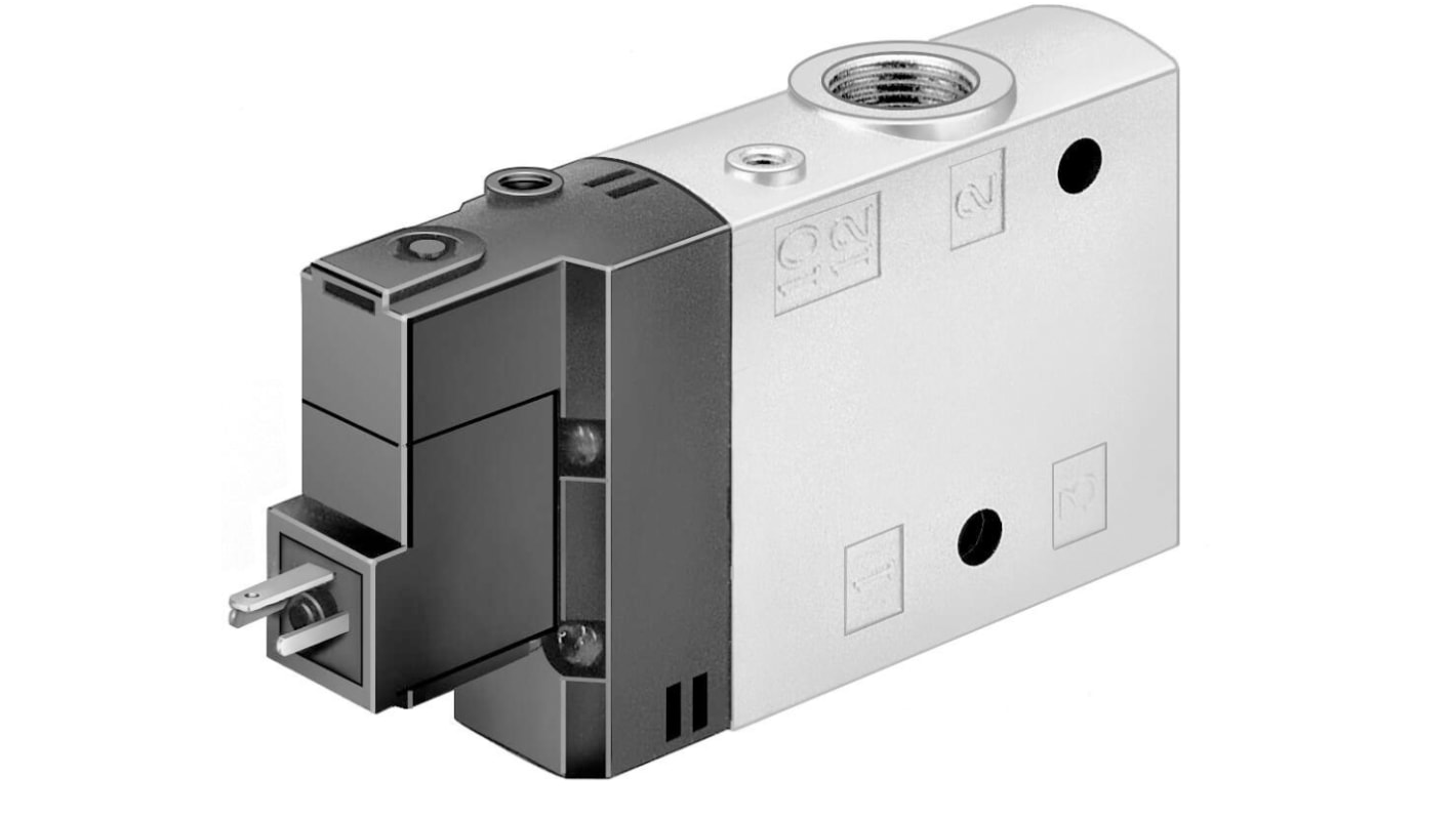 Festo 3/2 Solenoid Pilot Valve - Electrical G 3/8 CPE Series 24V dc, 163165