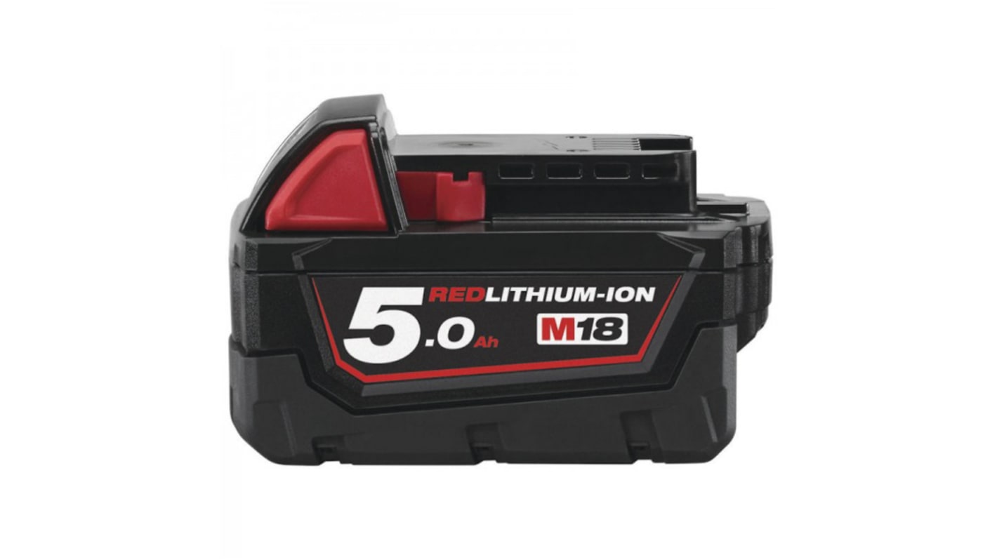 Milwaukee M18B5 5Ah 18V Power Tool Battery, For Use With M18 Series