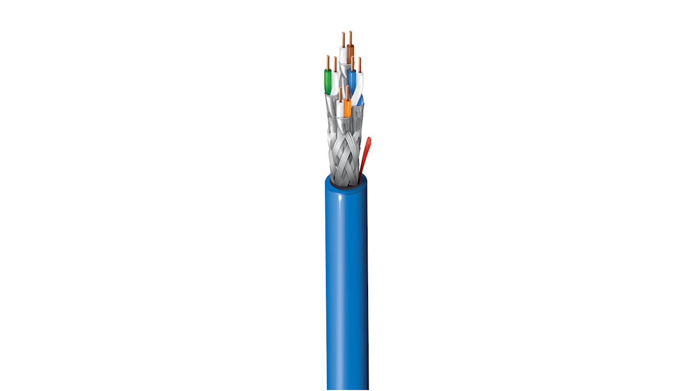 Belden CAT6A Ethernetkabel Cat.6a, 500m, Blau Verlegekabel S/FTP, Aussen ø 7.5mm, LSZH
