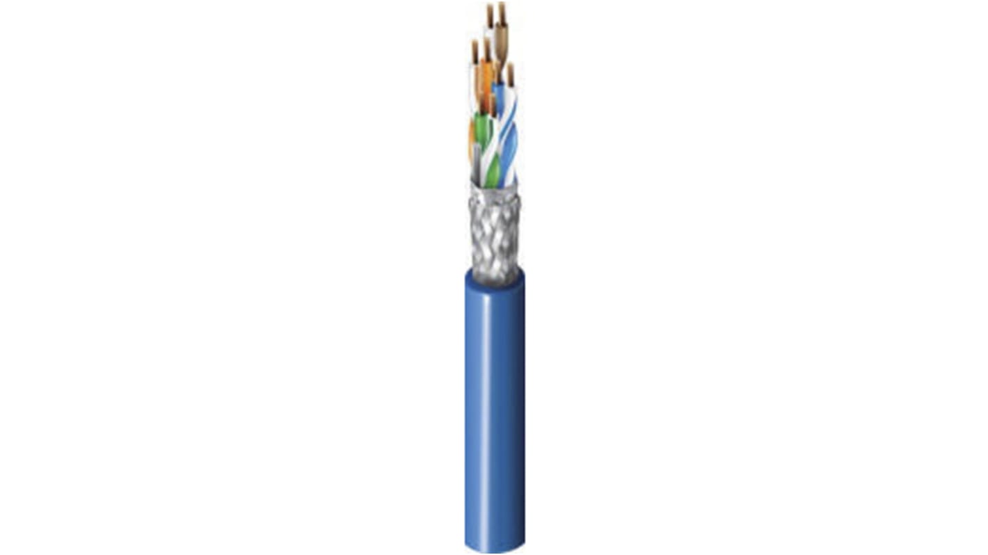 Belden CAT6A Ethernetkabel Cat.6a, 500m, Blau Verlegekabel S/FTP, Aussen ø 7mm, LSZH
