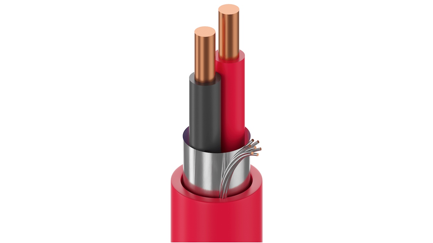 Belden 9575, Multi Conductor, 305m 2 Core, Red PVC Power Cable +105°C