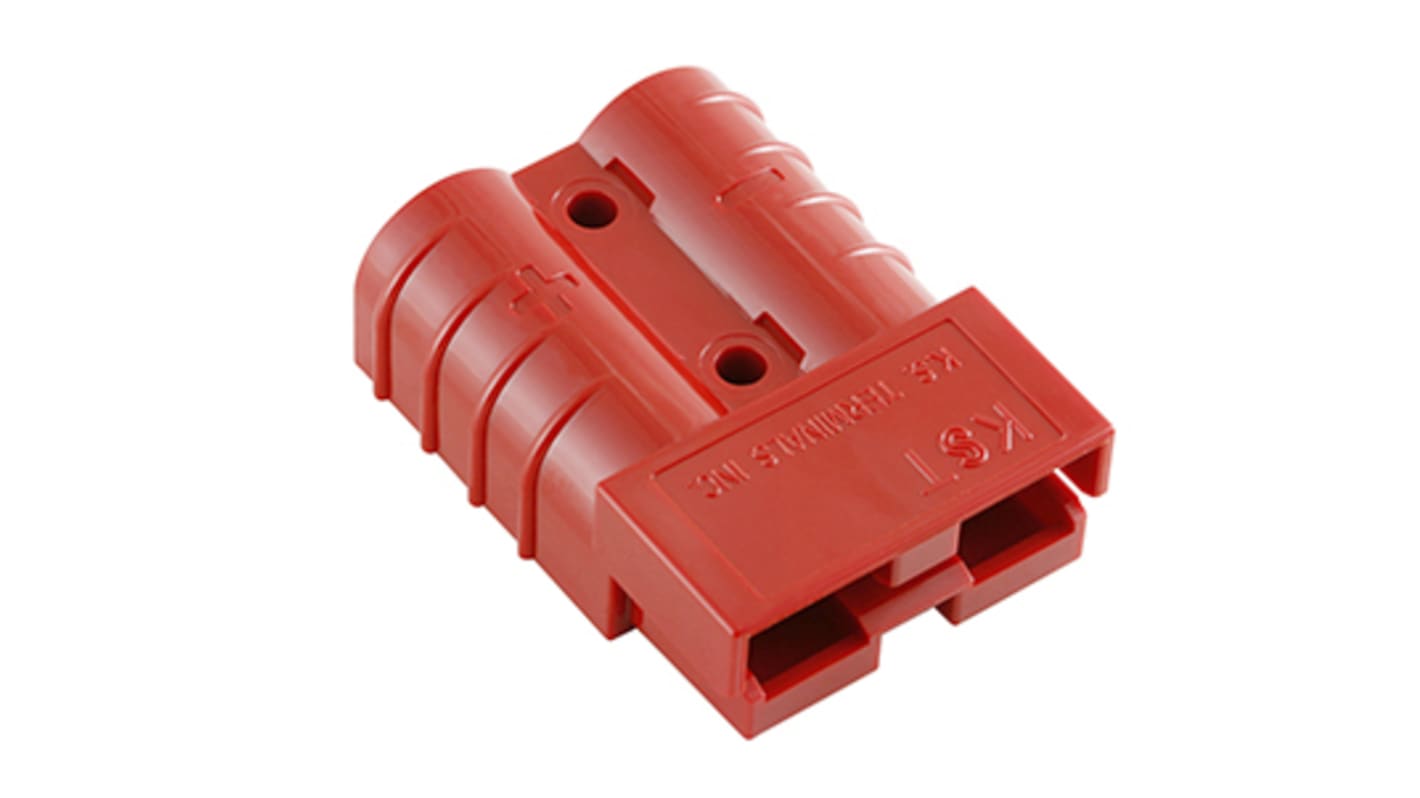 Carcasa de conector de batería modular RS PRO, Macho de 2 vías, de color Rojo, 600 V, 50A