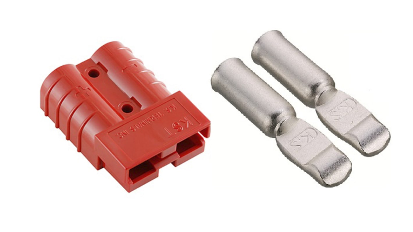 Conector de batería RS PRO, Macho de 2 vías, de color Rojo, 600 V, 50A