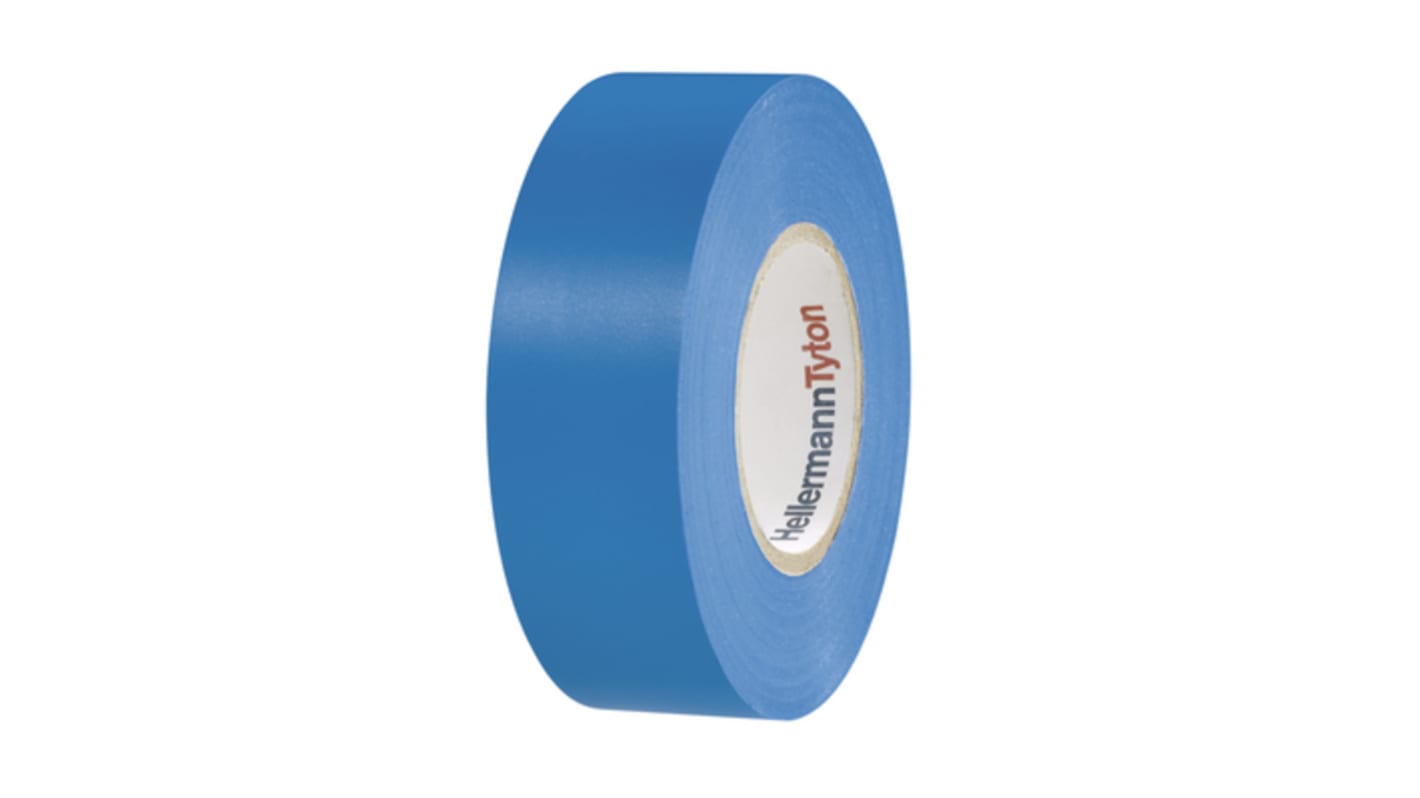 HellermannTyton HelaTape Flex Isolierband, PVC Blau, 0.15mm x 19mm x 20m