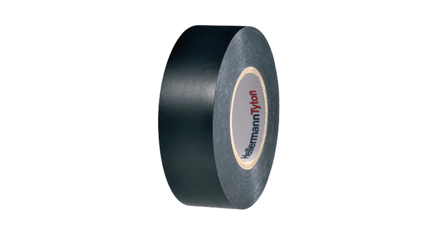 HellermannTyton HelaTape Flex PVC Isolierband Schwarz, Stärke 0.15mm x 19mm x 25m