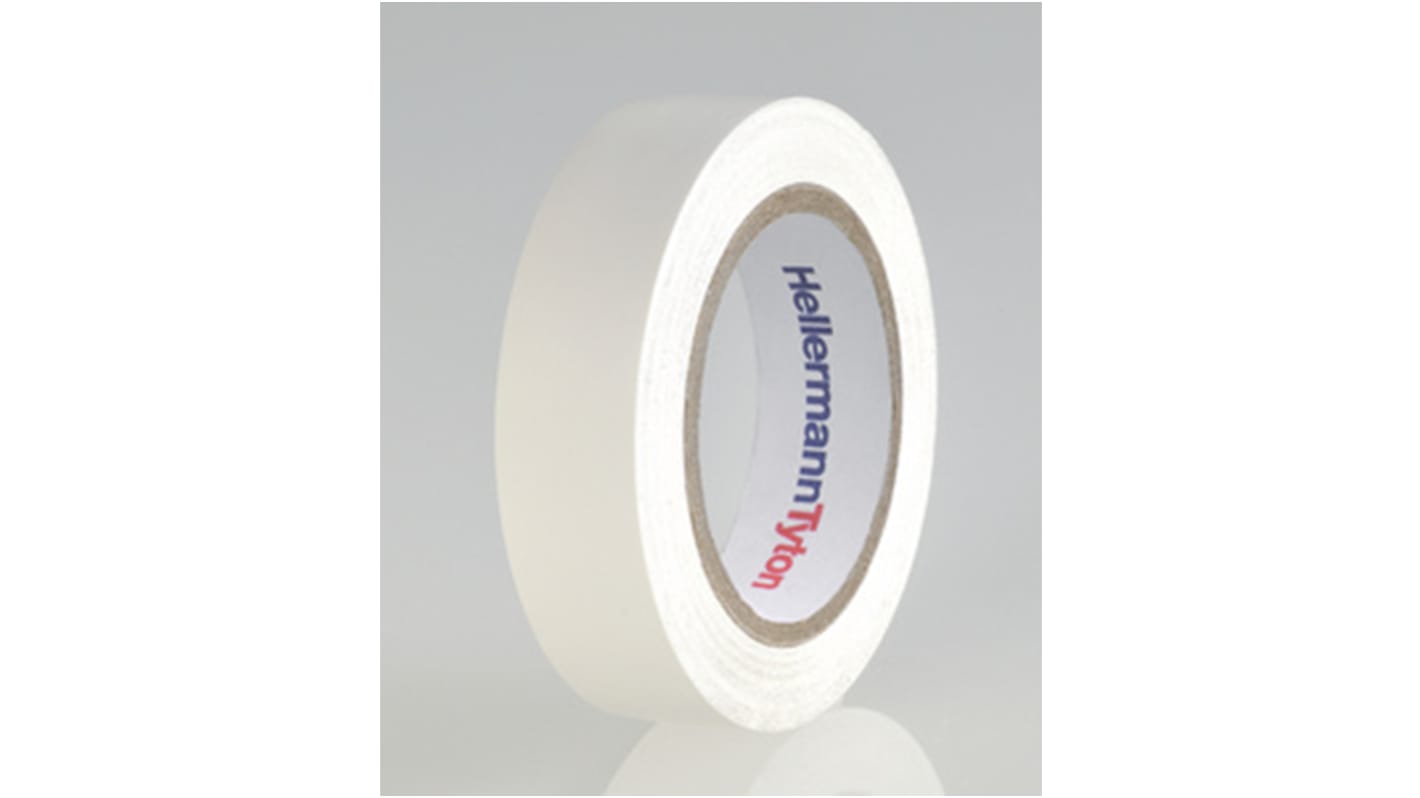 HellermannTyton HelaTape Flex White Electrical Tape, 15mm x 10m