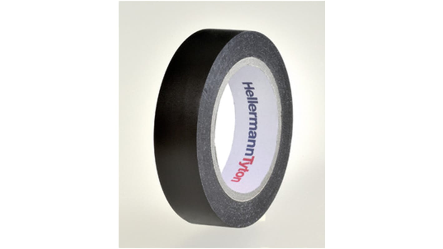 HellermannTyton HelaTape Flex Black Electrical Tape, 15mm x 10m
