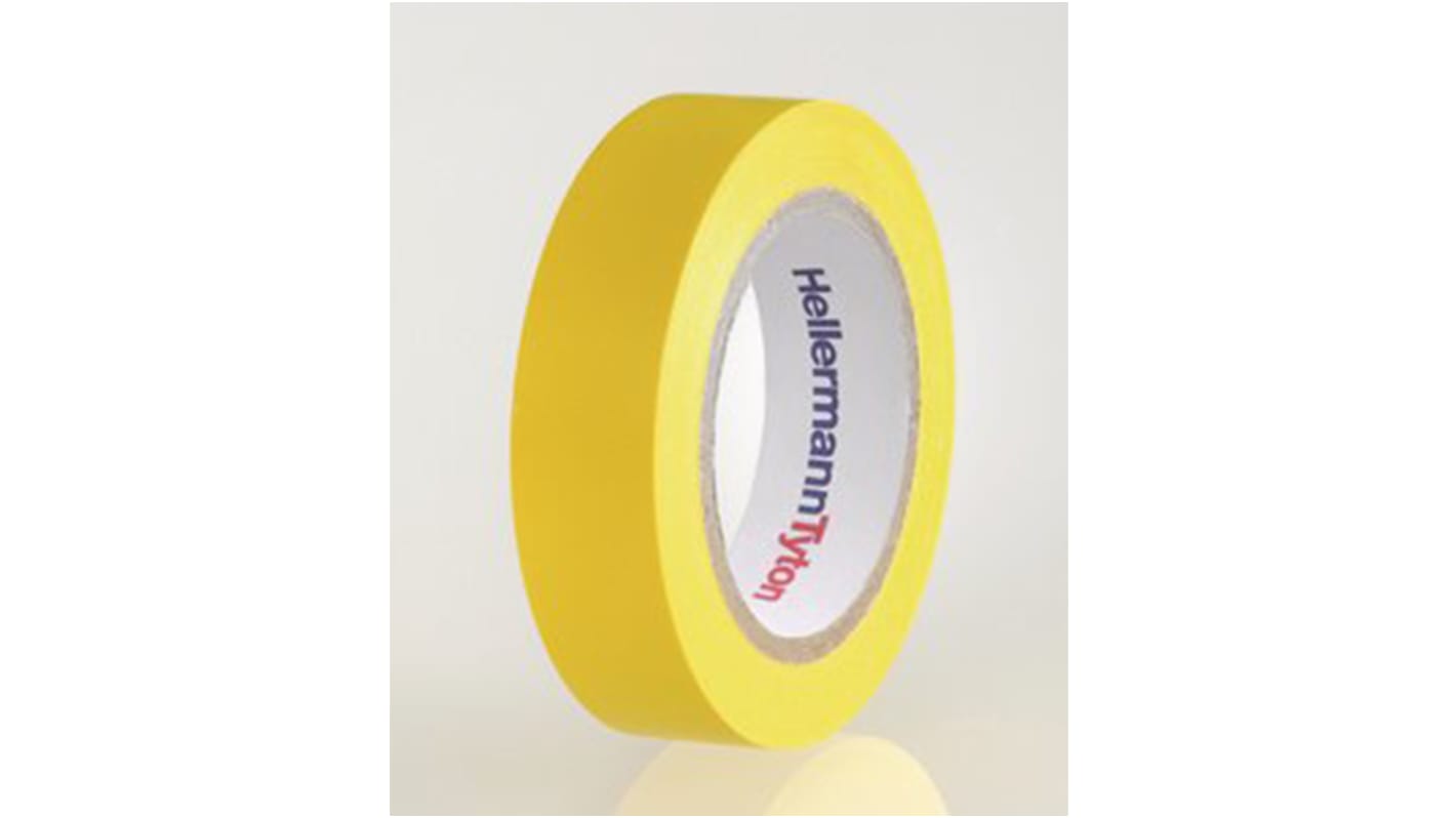 HellermannTyton HelaTape Flex Yellow Electrical Tape, 15mm x 10m