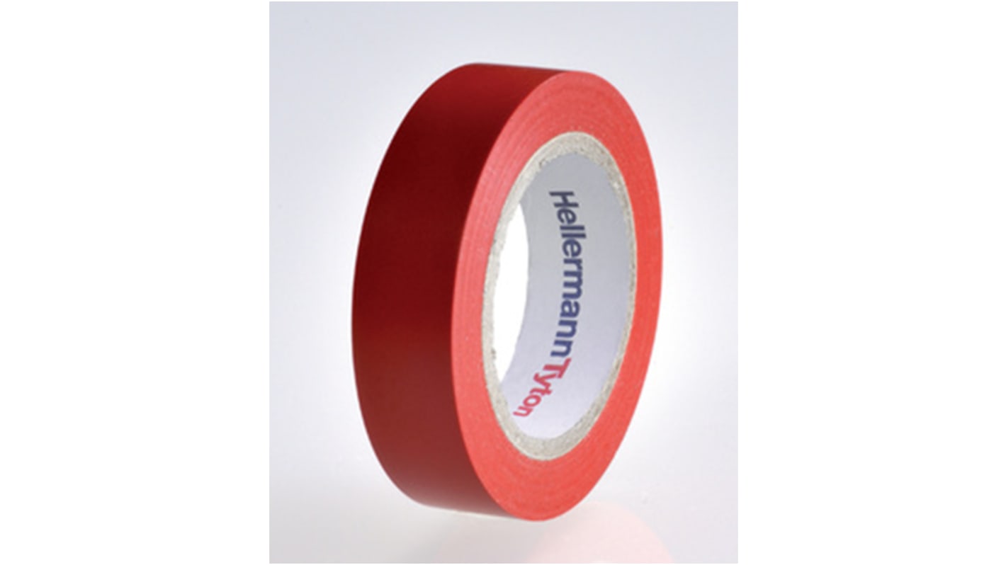 HellermannTyton HelaTape Flex Red Electrical Tape, 15mm x 10m