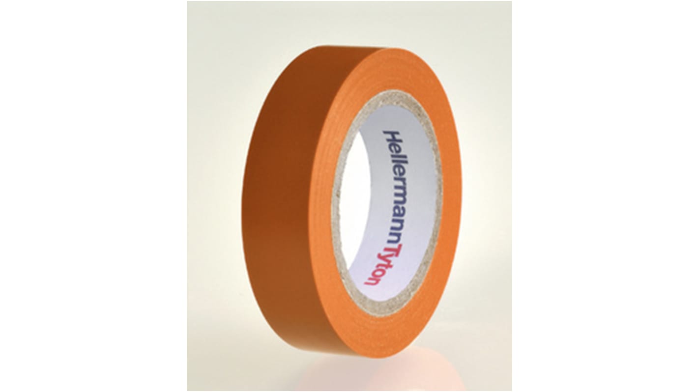 HellermannTyton HelaTape Flex Orange Electrical Tape, 15mm x 10m