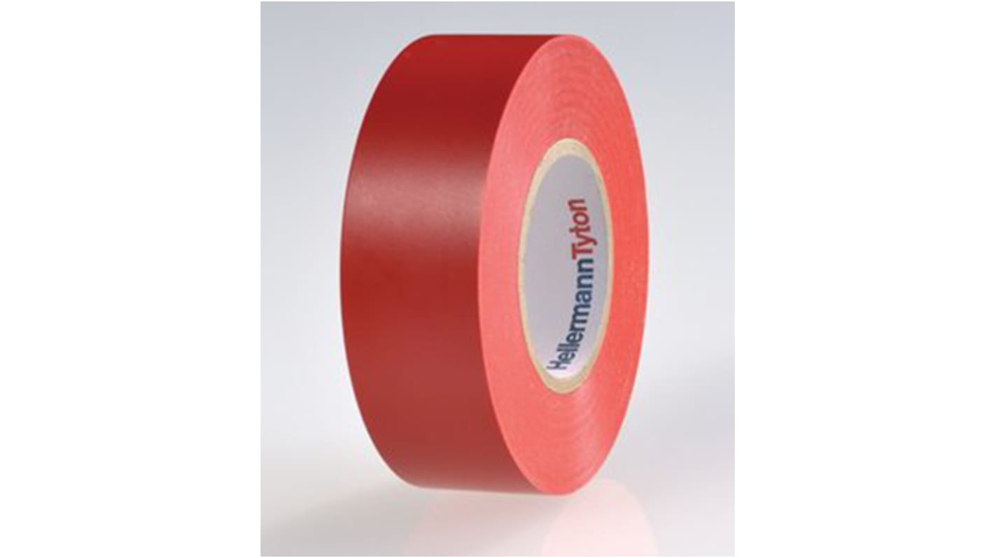 HellermannTyton HelaTape Flex Isolierband Rot, Stärke 0.15mm x 19mm x 20m