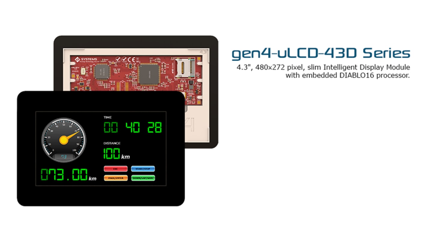 4D Systems gen4-uLCD-43D TFT LCD Display Module, 4.3in, 480 x 272pixels