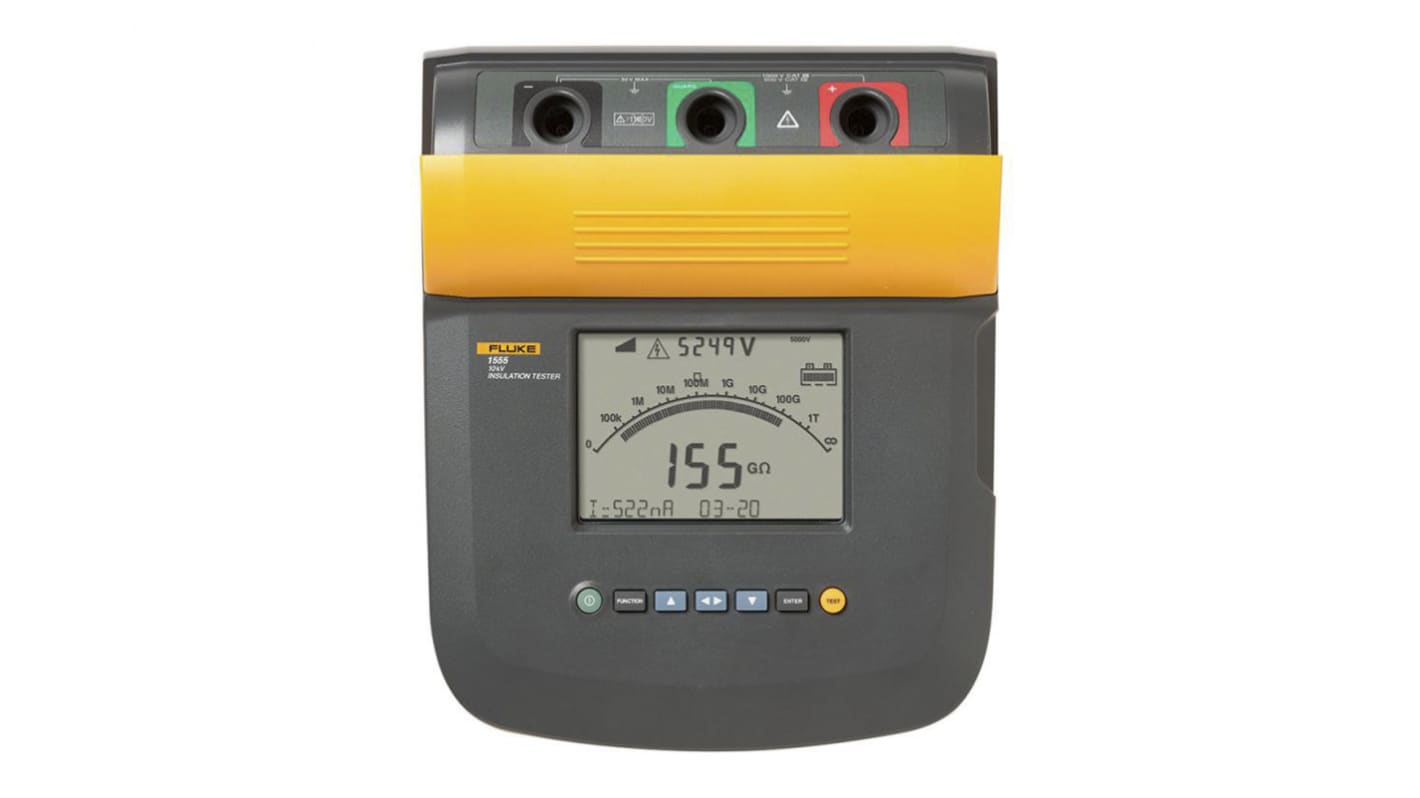Fluke 1555 FC Insulation Tester, 250V Min, 10000V Max, 2TΩ Max, CAT III 1000V